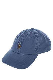 Синяя бейсболка из хлопка с вышивкой Polo Ralph Lauren