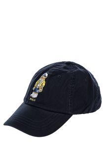 Синяя бейсболка из хлопка с вышивкой Polo Ralph Lauren