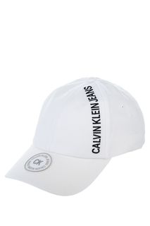 Белая хлопковая бейсболка с нашивками Calvin Klein Jeans