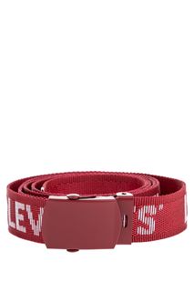 Текстильный красный ремень с логотипом бренда Levis®