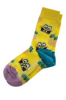 Желтые хлопковые носки Happy Socks х Sponge Bob
