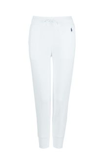 Белые хлопковые брюки в спортивном стиле Polo Ralph Lauren