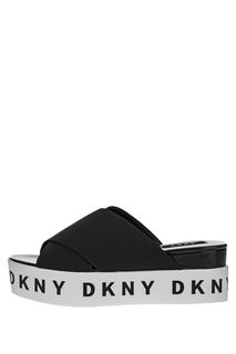 Текстильные сабо черного цвета Dkny