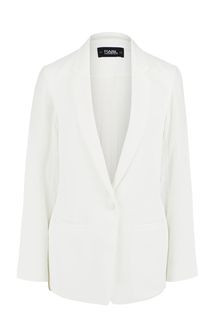 Удлиненный пиджак с полупрозрачной спинкой из шелка Karl Lagerfeld