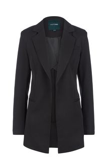 Удлиненный черный пиджак с плечиками Mondigo