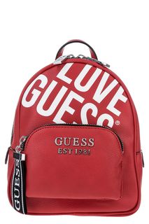 Рюкзак красного цвета с принтом Guess