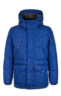 Удлиненный пуховик синего цвета Pepe Jeans