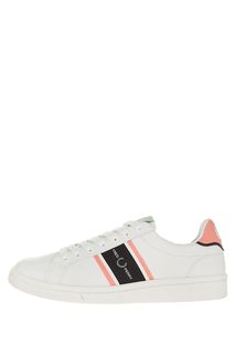 Кожаные кеды с яркими вставками Fred Perry
