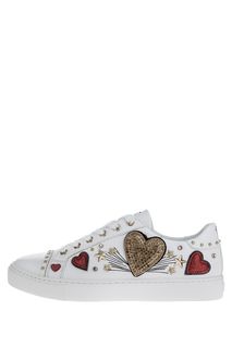 Белые кеды с декоративной отделкой Aldo