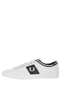 Кожаные кеды с текстильной отделкой Fred Perry