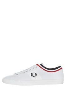 Кожаные кеды с текстильной отделкой Fred Perry