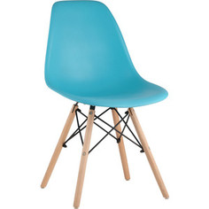 Стул Stool Group Eames бирюзовый/деревянные ножки 8056PP blue