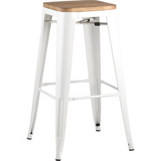 Стул барный Stool Group TOLIX белый глянцевый+светлое дерево YD-H765-W LG-02