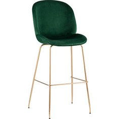Стул барный Stool Group Турин со спинкой бархат изумрудный/золотые ножки 8329C green