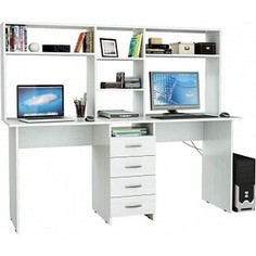 Стол письменный Мастер Тандем-2 с надставкой белый ТДМ-2Н-БТ