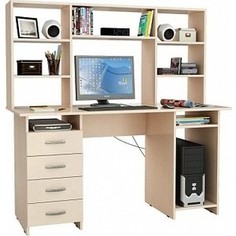 Стол компьютерный Мастер Милан-6 с надставкой дуб молочный М-6Н-ДМ