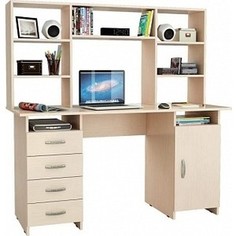 Стол письменный Мастер Милан-7 с надставкой дуб молочный М-7Н-ДМ