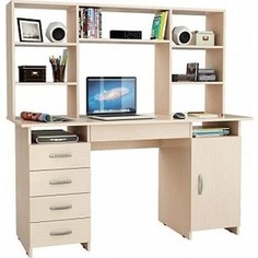 Стол письменный Мастер Милан-7Я с ящиком и надставкой дуб молочный М-7ЯН-ДМ