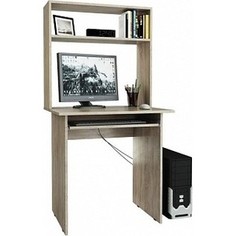 Стол компьютерный Мастер Милан-2П с полкой и надставкой дуб сонома М-2ПН-ДС