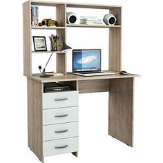 Стол письменный Мастер Милан с надставкой дуб сонома/белый М-0Н-СБ