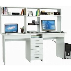 Стол письменный Мастер Тандем-2Я с ящиками и надставкой белый ТДМ-2ЯН-БТ
