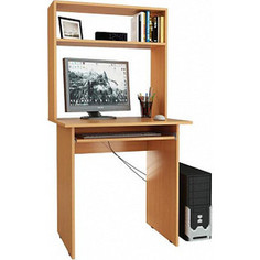 Стол компьютерный Мастер Милан-2П с полкой и надставкой бук М-2ПН-БК