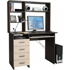 Стол компьютерный Мастер Милан-3 с надставкой венге/дуб молочный М-3Н-ВМ-ДМ