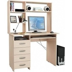 Стол компьютерный Мастер Милан-3 с надставкой дуб молочный М-3Н-ДМ