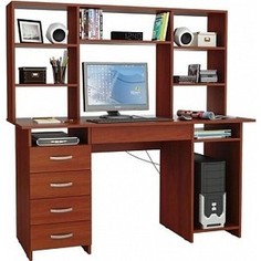 Стол компьютерный Мастер Милан-6Я с ящиком и надставкой орех итальянский М-6ЯН-ОИ