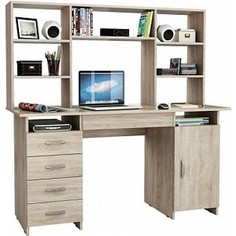 Стол письменный Мастер Милан-7Я с ящиком и надставкой дуб сонома М-7ЯН-ДС