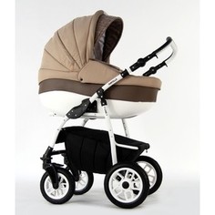 Коляска 2 в 1 Farfello FORTUNA F-line FL5 бежевый, текстиль, белая рама