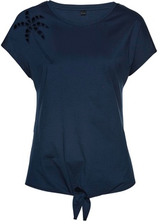 Футболка с декоративным узлом Bonprix