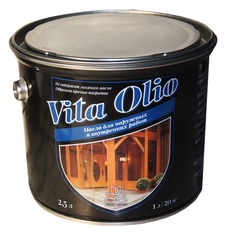 Масло VITA OLIO для наружных работ (фасадное) шелковисто-матовое цвет серебристо-серый. 2,5 л. Живая краска