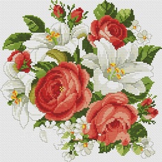 Алмазная мозаика Белоснежка Розы и лилии