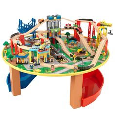 Деревянная железная дорога KidKraft наш город 80 элементов со столом