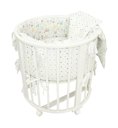 Комплект постельного белья Baby Nice для круглой кроватки Лесная поляна, розовый