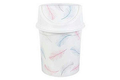 Ведро с подвижной крышкой "Перья", 14 л Violet