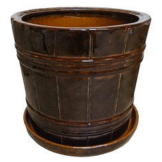 Керамический горшок для цветов «Кадка». Диаметр 25 см. Высота 23 см. Дивный Сад