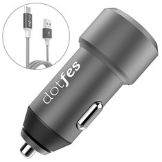 Автомобильное зарядное устройство Dotfes B03s 2xUSB, 4.8A+кабель micro USB tarnish