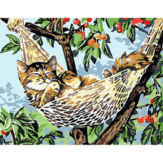 Картина по номерам на холсте 40*50 см Colibri "Котенок в гамаке" (VA-0890)