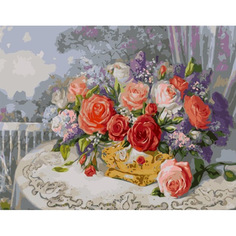 Картина по номерам на холсте 40*50 см Colibri "Розы на веранде" (VA-1569)