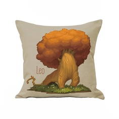 Декоративная подушка, "Дерево-Лев", бежевый, 45х45 см, 5S-PILLOW-165