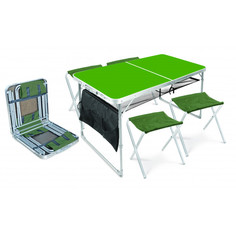 Набор: стол складной + 4 стула дачных складных НИКА, ССТ-К3/Хаки Nika