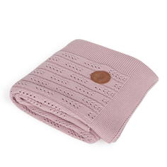 Плед вязаный Ceba Baby Herringbone pink, 90х90
