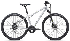 Женский велосипед Giant Rove 3 DD Disc (2020) размер рамы 18.5" Серебристо-желтый