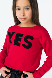 Джемпер iDO для девочек, цв. красный, р-р 116