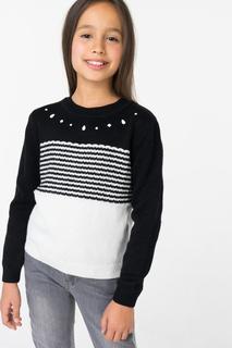 Свитер для девочки Brums, цв.черный; белый, р-р 110