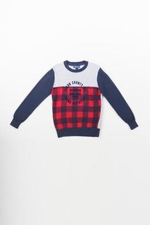 Свитер для мальчика Brums, цв.красный; серый, р-р 104