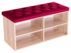 Обувница Милана Обувница HD 950*450*450 Bella 04 Красный, Дуб сонома Milana