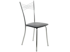 Кухонный стул ДИК Ванесса Хром / Иск.кожа черная